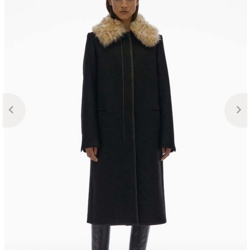 SOLD! SOLD! SOLD! Helmet Lang - Black wool jacket removable shearling collar. - Picture 5 of 8